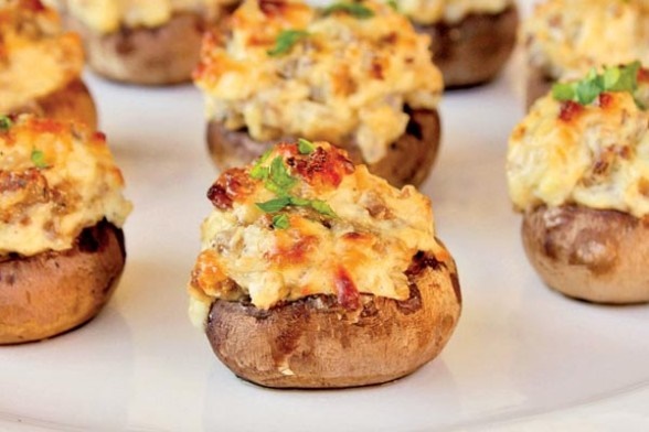 Champiñones rellenos de cangrejo