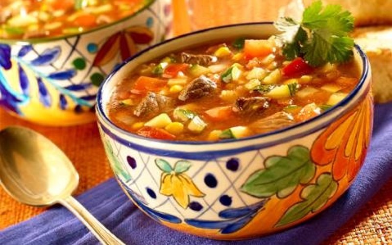 Sopa De Verduras Con Carne Y Chile Ancho La Nota Latina