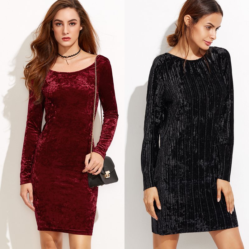 LLamativos vestidos en terciopelo