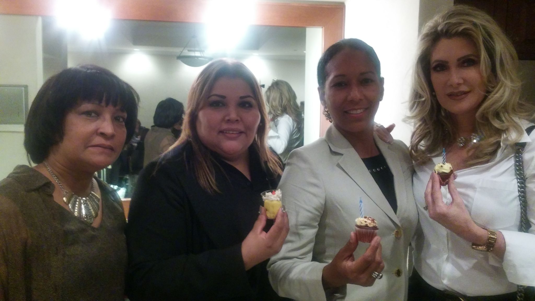 La actriz Felicia Mercado, Vivianca Cancio, la chef Mariline Villa y Rafaela Aquino, directora de Unicaribe Collage.