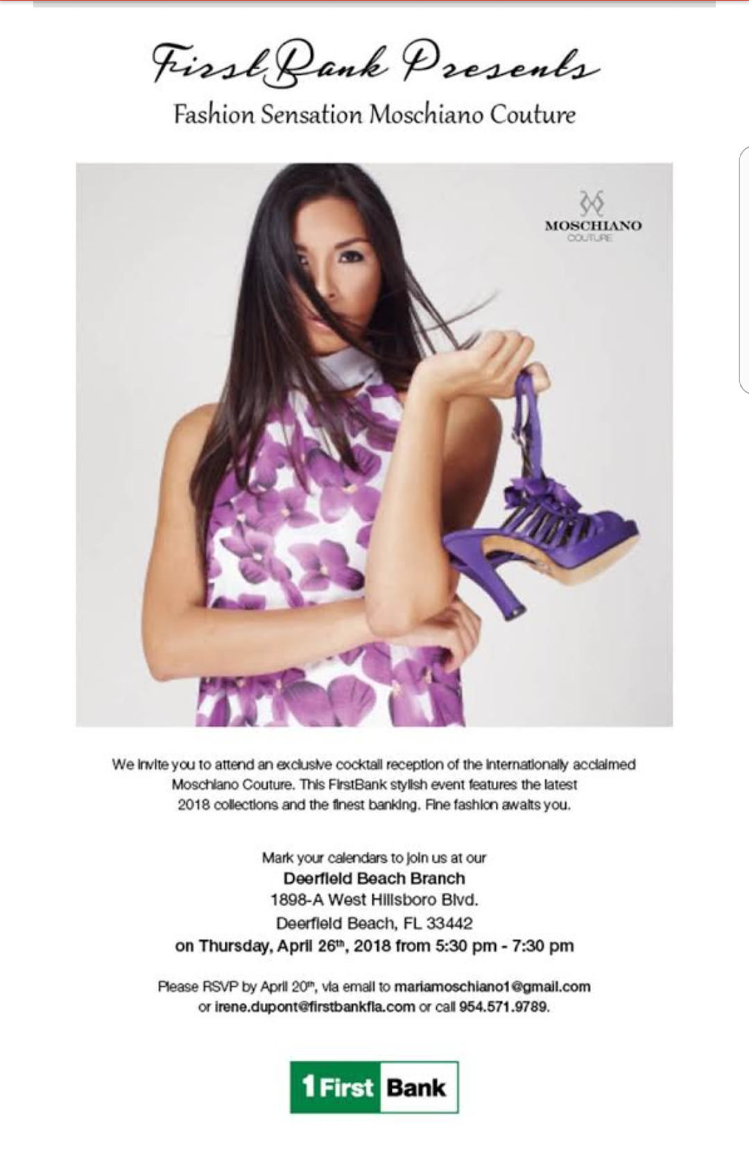 Moschiano Couture presenta su Fashion Sensation en Deerfield Beach