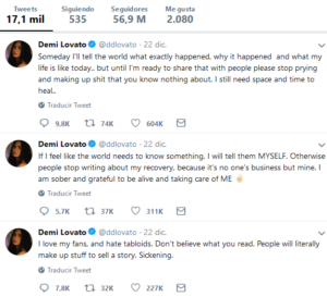 Demi Lovato: "Estoy sobria y agradecida de estar viva"